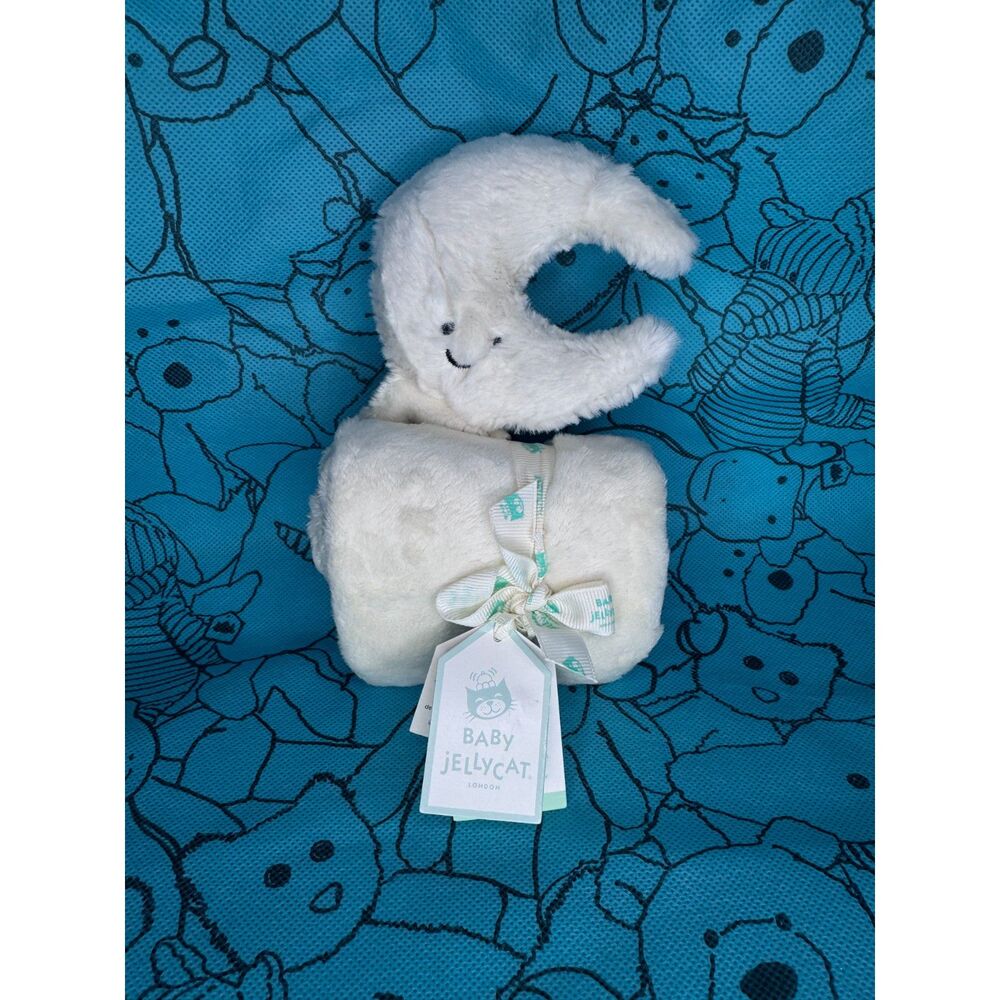 Jellycat Amuseables Moon Soother Cream Baby Comforter Blanket New